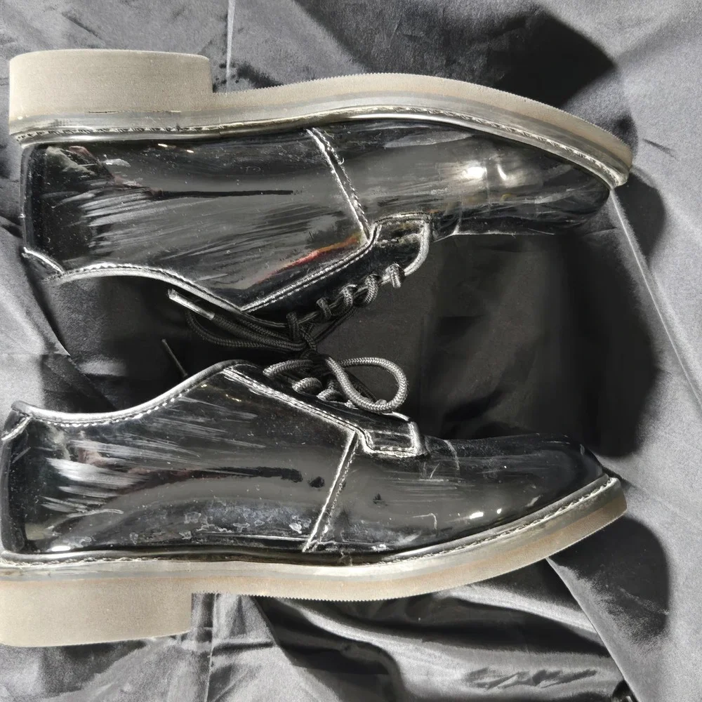 Rothco Black Hi-Gloss Lightweight Oxford Dress Shoes Size 5.5 R Patent Finish